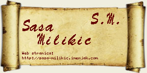 Saša Milikić vizit kartica